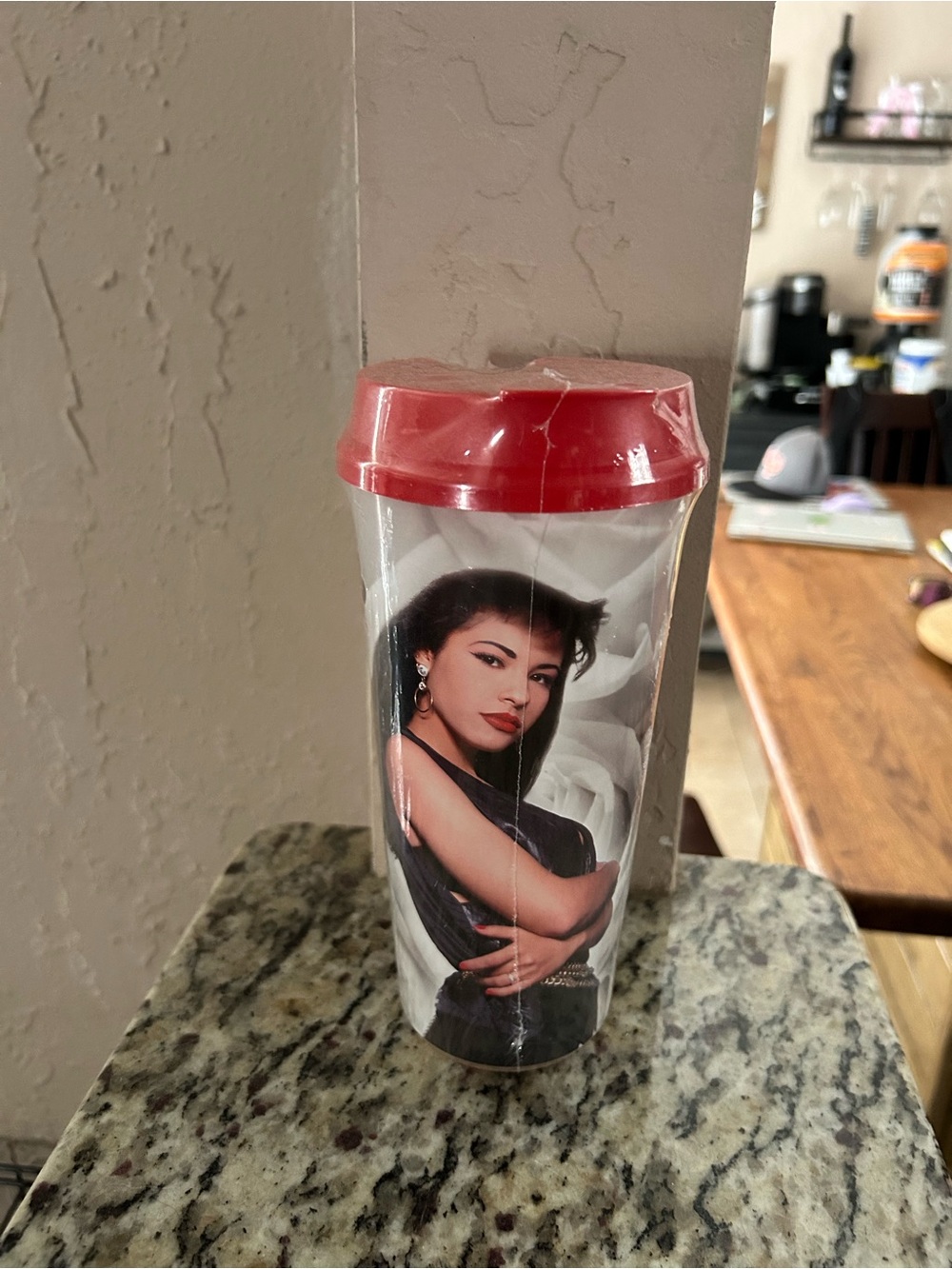 Red Travel Tumbler with Selena Graphic - Women Bath & Body Accessory
